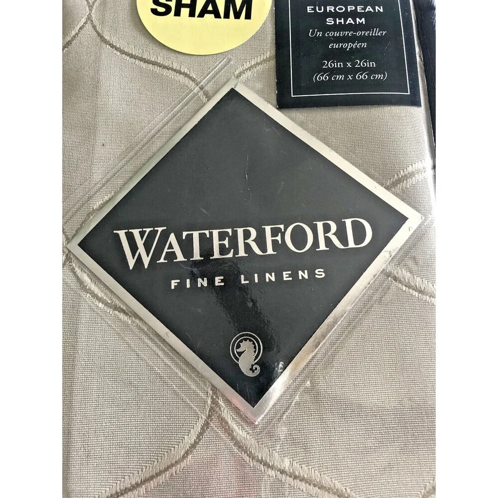 Luxury Waterford Danehill Euro Pillow Sham Shams Set of 2 Blue Oyster Gray 26x26